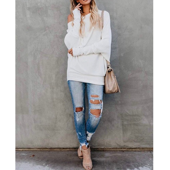 ✦NEW Off Shoulder Batwing Sleeve Sweater Top✦ - Picture 2 of 6